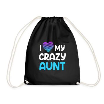 J’aime ma tante J’aime ma tante folle - Sac de sport léger - noir - Devant