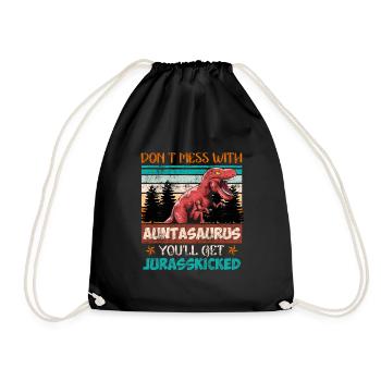 Ne jouez pas avec tante à tante dinosaure - Sac de sport léger - noir - Devant