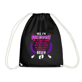 Yes I am Pregnant future mom - Drawstring Bag - black - Front
