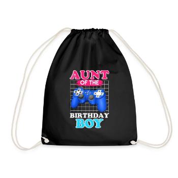 Best Aunt in the World Birthday Child Nephew Aunt - Drawstring Bag - black - Front
