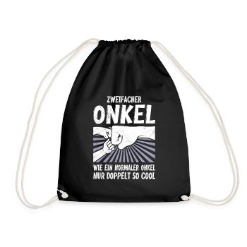 Zweifacher Onkel wie ein normaler Onkel - Turnbeutel - Schwarz - Vorne