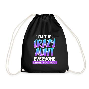 Attention Famille Je suis la tante folle - Sac de sport léger - noir - Devant