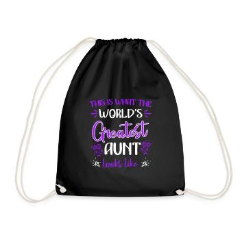 This is what the best aunt in the world looks like Cool aunt - Drawstring Bag - black - Front