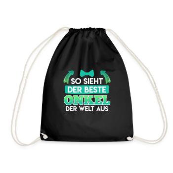 So sieht der beste Onkel der Welt aus - Turnbeutel - Schwarz - Vorne
