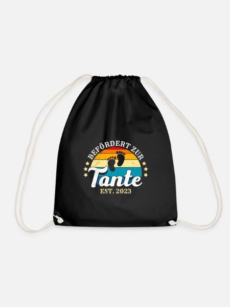 Promoted to Auntie 2023 Promotion Best Aunt - Turnbeutel - Schwarz