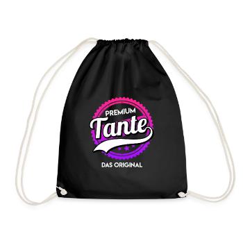 Premium Tante Das Original Tante Beste Tante - Turnbeutel - Schwarz - Vorne