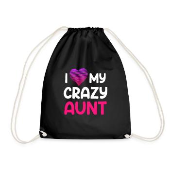 J’aime ma tante J’aime ma tante folle - Sac de sport léger - noir - Devant