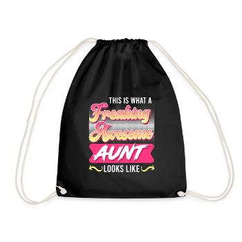 This is what a really cool aunt looks like Best Aunt - Drawstring Bag - black - Front