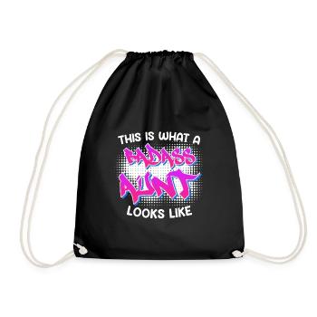 This is what a cool aunt from Bad As's aunt looks like - Drawstring Bag - black - Front