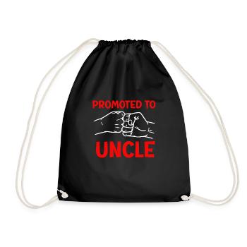 Promoted to Uncle 2023 Uncle Saying - Drawstring Bag - black - Front