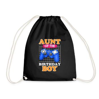 Best Aunt in the World Birthday Child Nephew Aunt - Drawstring Bag - black - Front