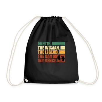 Aunt legend with bad influence Best Aunt - Drawstring Bag - black - Front