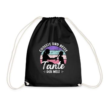 Coolste und Beste Tante der Welt Onkel Tante - Turnbeutel - Schwarz - Vorne