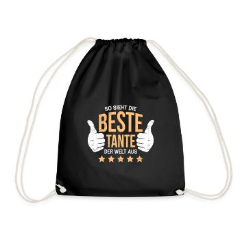 Beste Tante der Welt Familie Onkel Tante - Turnbeutel - Schwarz - Vorne