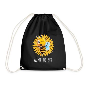 Auntie to bee Bee I'm going to be an aunt you're going to be an aunt - Drawstring Bag - black - Front