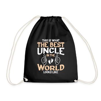 So sieht der beste Onkel der Welt aus - Turnbeutel - Schwarz - Vorne
