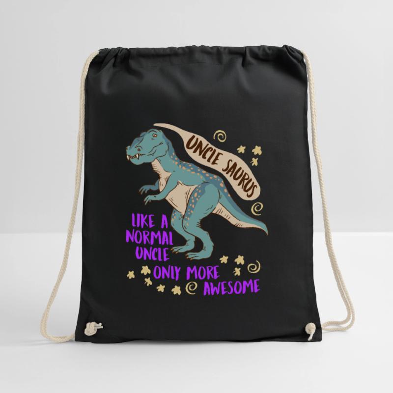 Uncle Saurus like normal uncle only cooler Drawstring Bag