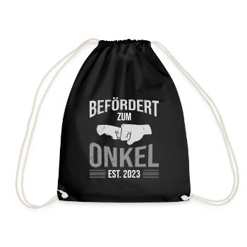 Befördert zum Onkel 2023 - Turnbeutel - Schwarz - Vorne