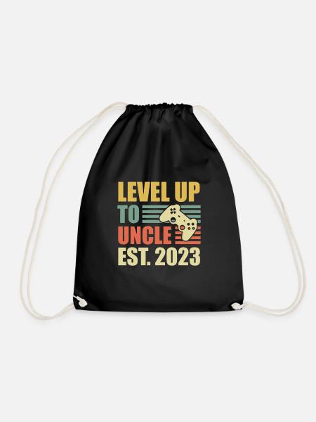 Level up to Onkel 2023 - Turnbeutel - Schwarz