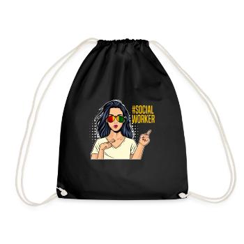 Africa I am a social worker - Drawstring Bag - black - Front