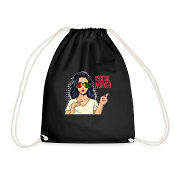 Africa I am a social worker - Drawstring Bag - black - Front