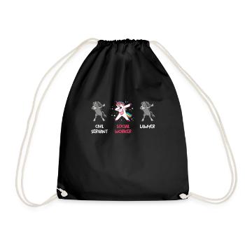 Licorne Avocat fonctionnaire Je suis travailleur social - Sac de sport léger - noir - Devant