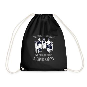 Social Work Chair Circle Group Social Workers - Drawstring Bag - black - Front