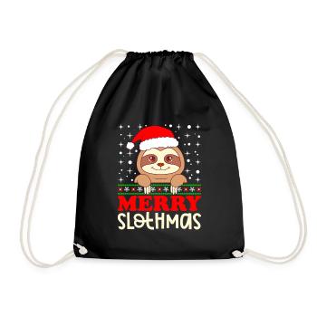 Joyeux Flothmas Père Noël Paresseux Noël - Sac de sport léger - noir - Devant