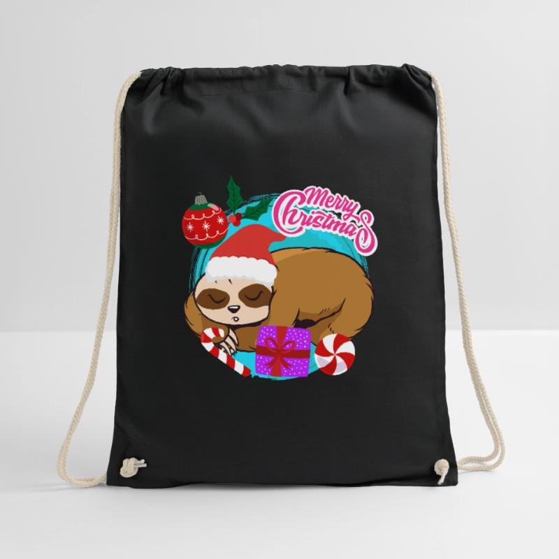 Sloth Christmas Merry Christmas Drawstring Bag