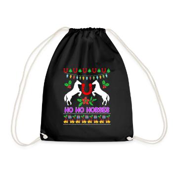 Ho Ho Chevaux Ugly Chritsmas Cavalier Cavalier - Sac de sport léger - noir - Devant