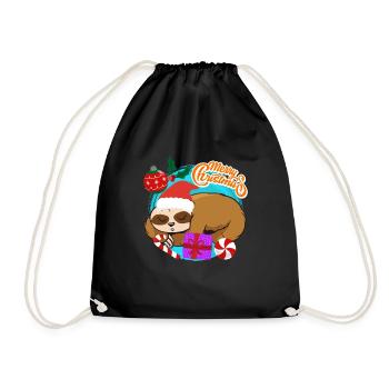 Noël paresseux Joyeux Noël - Sac de sport léger - noir - Devant
