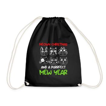 Miaou de Noël et un chat purrfect année - Sac de sport léger - noir - Devant