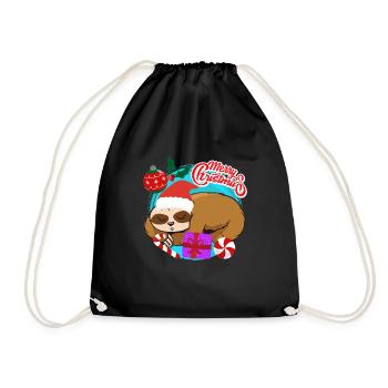 Noël paresseux Joyeux Noël - Sac de sport léger - noir - Devant