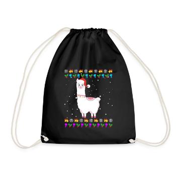 Noël moche Lama Alpaga Noël - Sac de sport léger - noir - Devant