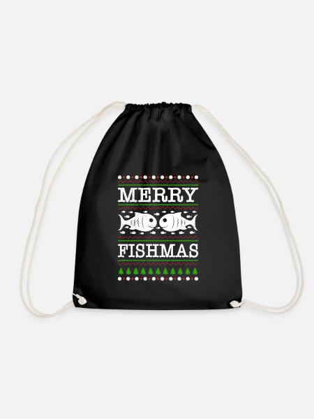 Ugly Christmas Angler Fisch Fischer Weihnachten - Turnbeutel - Schwarz