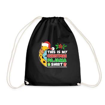 Chemise de Noël Girafe Moche Noël - Sac de sport léger - noir - Devant