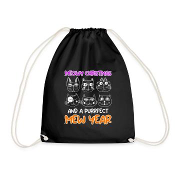 Miaou de Noël et un chat purrfect année - Sac de sport léger - noir - Devant