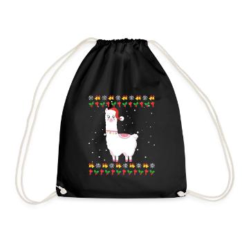 Noël moche Lama Alpaga Noël - Sac de sport léger - noir - Devant