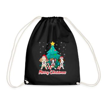 Chiens Noël Joyeux Noël Propriétaires de chiens - Sac de sport léger - noir - Devant
