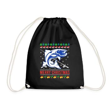 Joyeux poisson de Noël moche - Sac de sport léger - noir - Devant