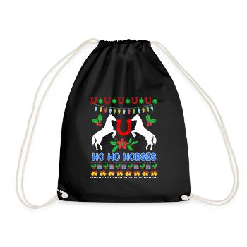 Ho Ho Chevaux Ugly Chritsmas Cavalier Cavalier - Sac de sport léger - noir - Devant