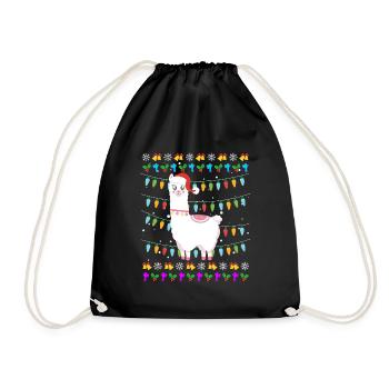 Noël moche Lama Alpaga Noël - Sac de sport léger - noir - Devant