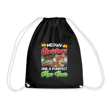 Miaou de Noël et une année purrfect - Sac de sport léger - noir - Devant