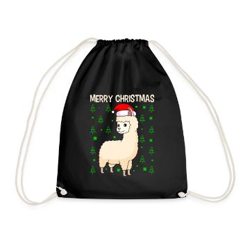 Lama Alpaga Joyeux Noël - Sac de sport léger - noir - Devant