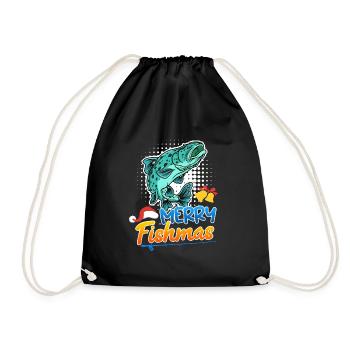 Angler Christmas Christmas - Drawstring Bag - black - Front