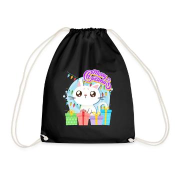 Merry Catmas Cats Children - Drawstring Bag - black - Front