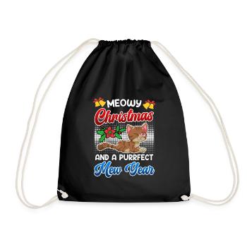 Miaou de Noël et une année purrfect - Sac de sport léger - noir - Devant
