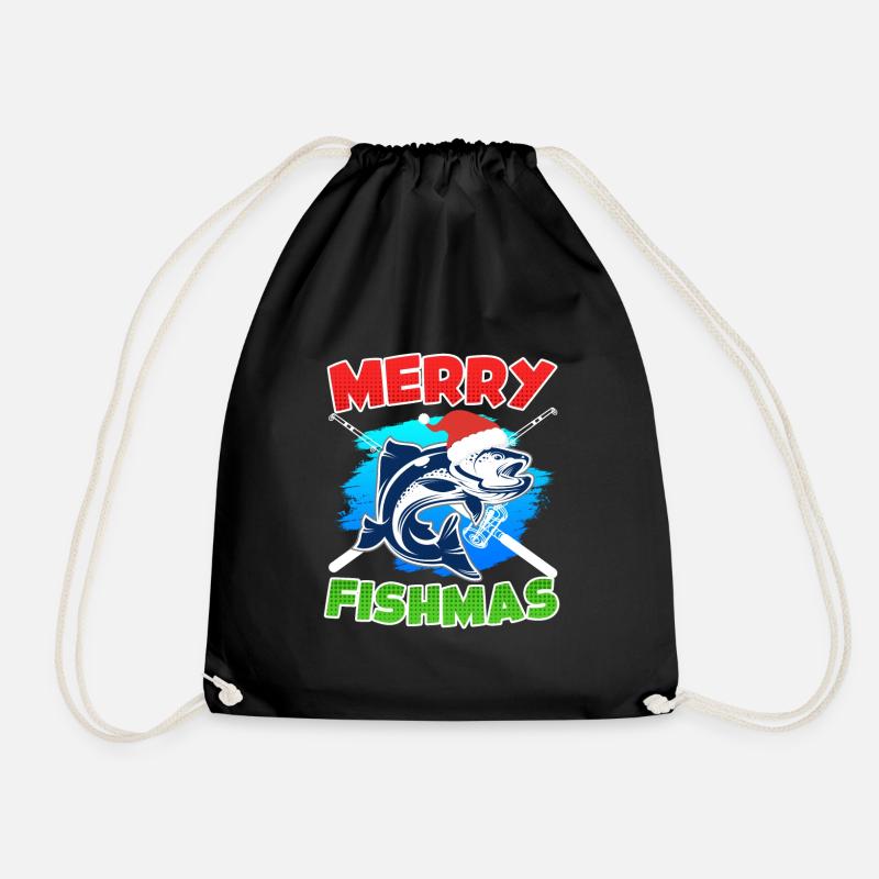 Joyeux poisson Pêche - Sac de sport léger - noir