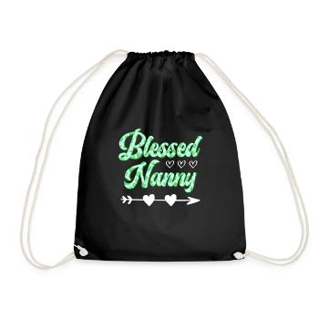 Blessed Nanny you are the best childminder - Drawstring Bag - black - Front
