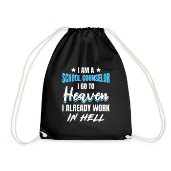 I work in hell School companion - Drawstring Bag - black - Front